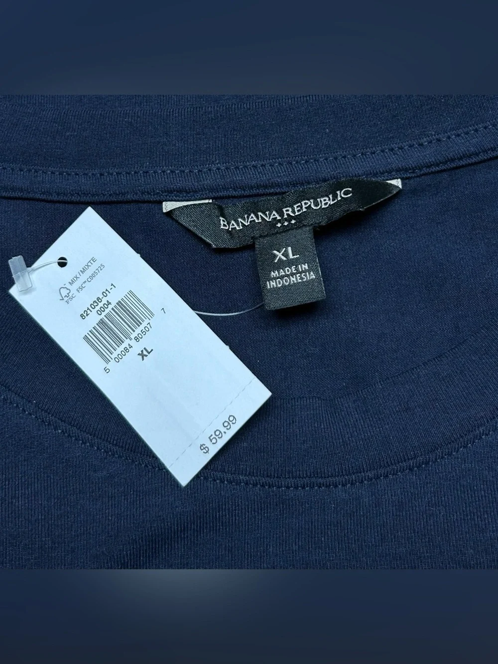 Banana Republic Navy T-Shirt Dress XL NWT | Cotton Spandex Blend - Picture 3 of 4